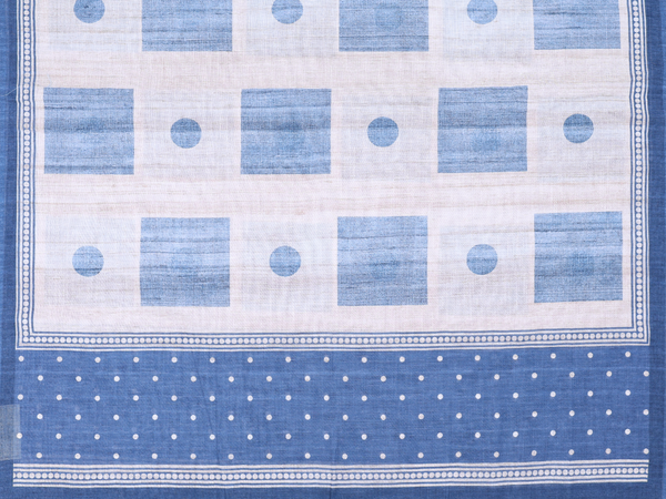 Printed Buttas Blue Raw Silk Unstitched Salwar Material