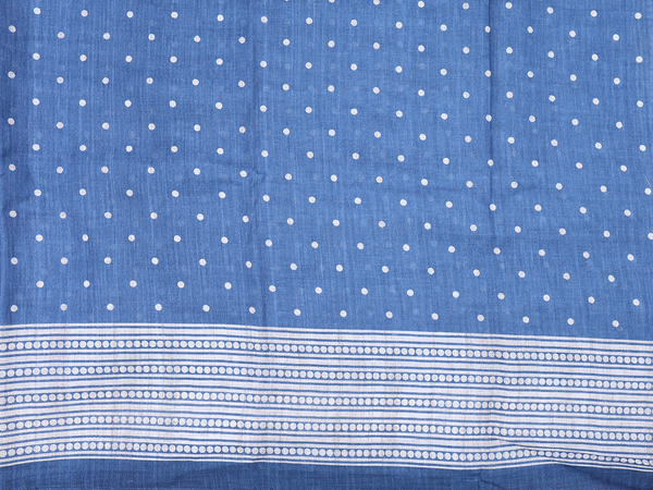 Printed Buttas Blue Raw Silk Unstitched Salwar Material