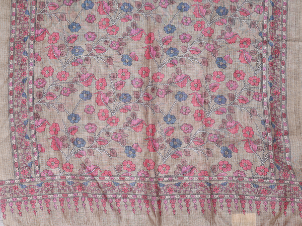 Threadwork Design Moss Green Chanderi Salwar Material