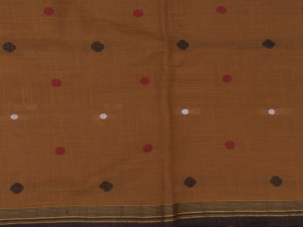 Threadwork Buttas Brown Cotton Unstitched Salwar Material