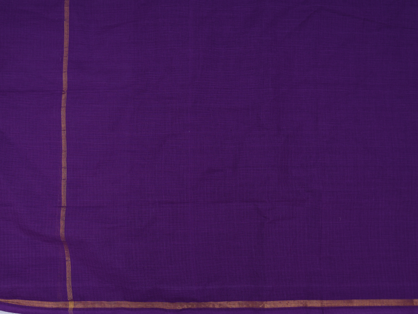 Threadwork Buttas White And Purple Cotton Salwar Material