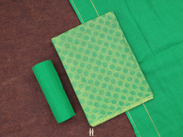 Threadwork Buttas Green Cotton Salwar Material