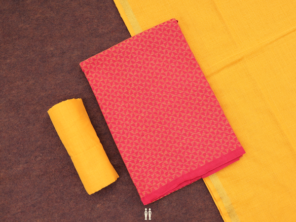 Threadwork Design Pink Cotton Salwar Material