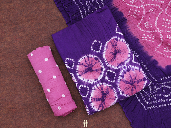 Shibori Design Purple Bandhani Salwar Material