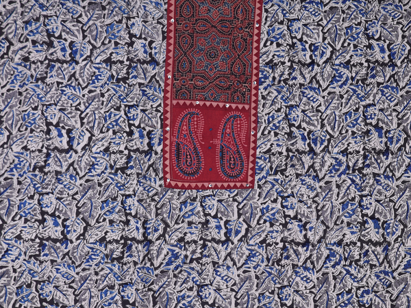 Allover Design Black Kalamkari Cotton Salwar Material