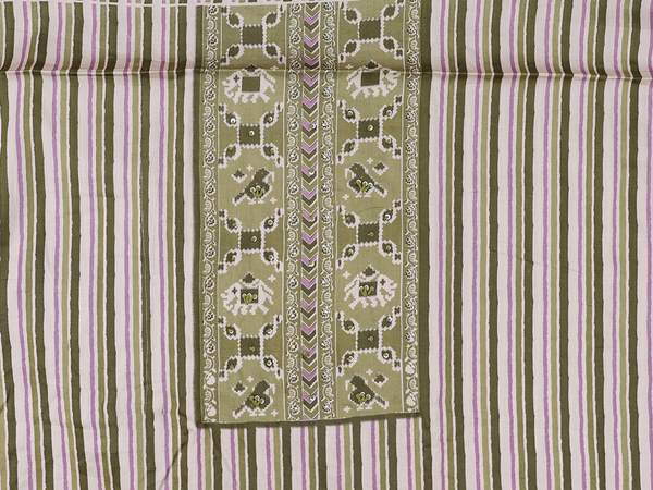 Stripes Design Multicolor Cotton Unstitched Salwar Material