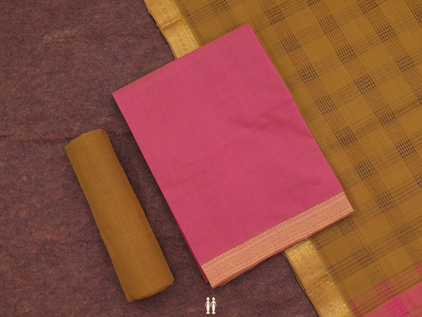 Zari Border Dual Tone Cotton Unstitched Salwar Material