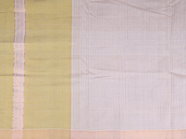 Zari Border creamy Green  Cotton Unstitched Salwar Material