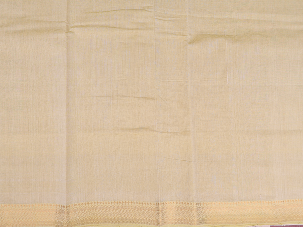 Zari Border creamy Green  Cotton Unstitched Salwar Material