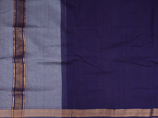 Zari Border Grey Mangalagiri Cotton Unstitched Salwar Material