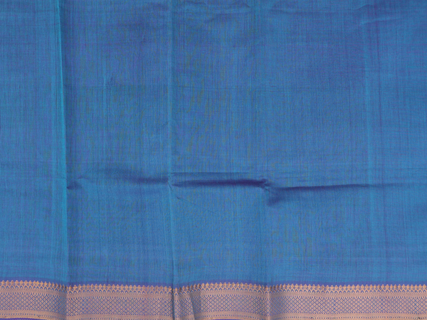 Zari Border Blue Mangalagiri Unstitched Salwar Material