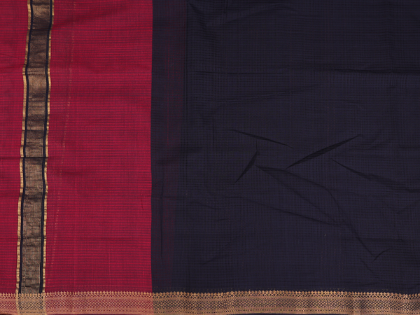 Zari Border Red Mangalagiri Cotton Unstitched Salwar Material
