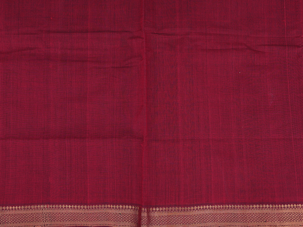 Zari Border Red Mangalagiri Cotton Unstitched Salwar Material