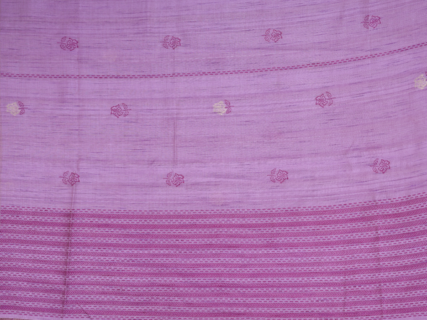 Floral Design Purple Raw Silk Unstitched Salwar Material