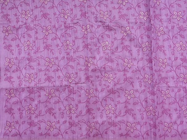 Floral Design Purple Raw Silk Unstitched Salwar Material