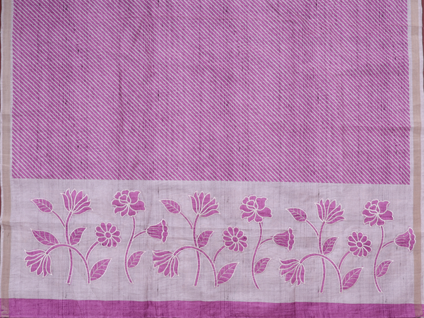 Diagonal Design Purple Tussar Unstitched Salwar Material