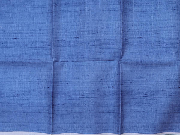 Diagonal Design Blue Tussar Unstitched Salwar Material