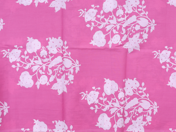 Floral Design Pink Cotton Unstitched Salwar Material