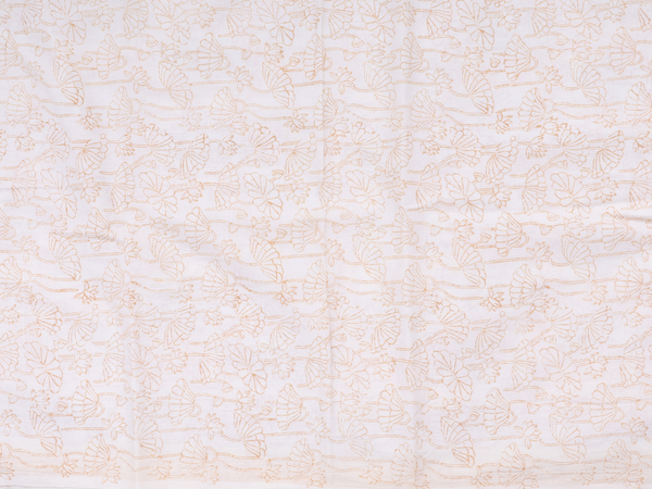 Floral Design Off White Cotton Unstitched Salwar Material