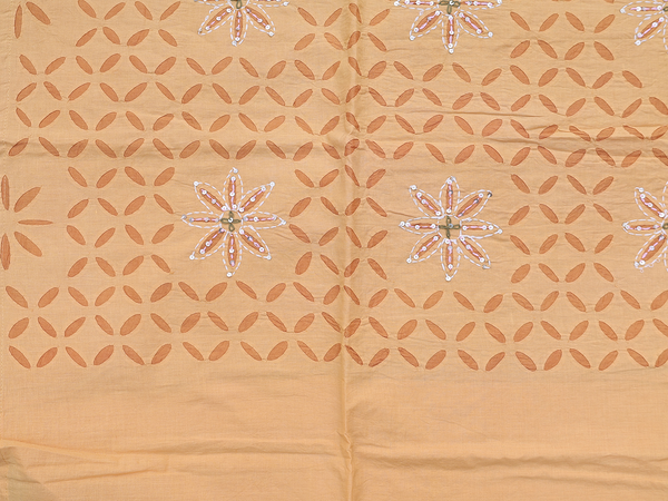 Floral Design Yellow Cotton Unstitched Salwar Material