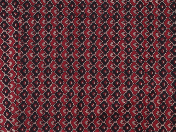 Ogee Design Red And Black Cotton Unstitched Salwar Material