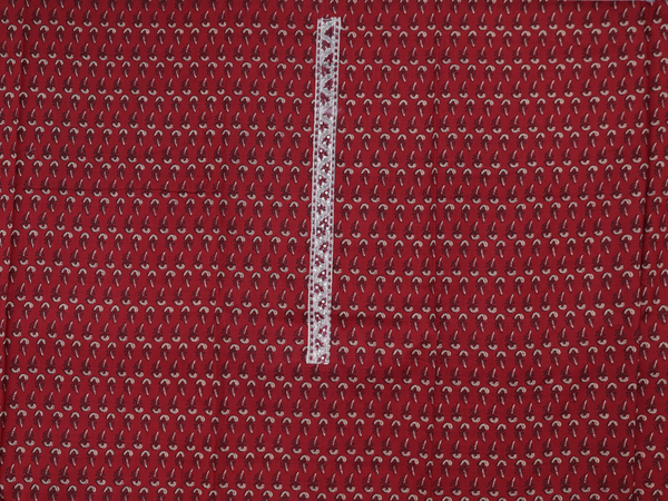 Printed Design Red Cotton Unstitched Salwar Material
