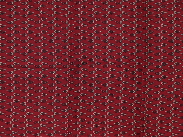 Printed Design Red Cotton Unstitched Salwar Material