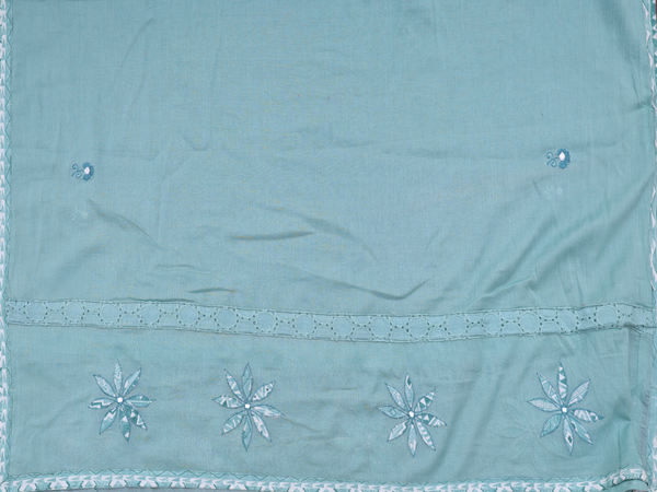 Printed Design Turkish Blue Cotton Salwar Material