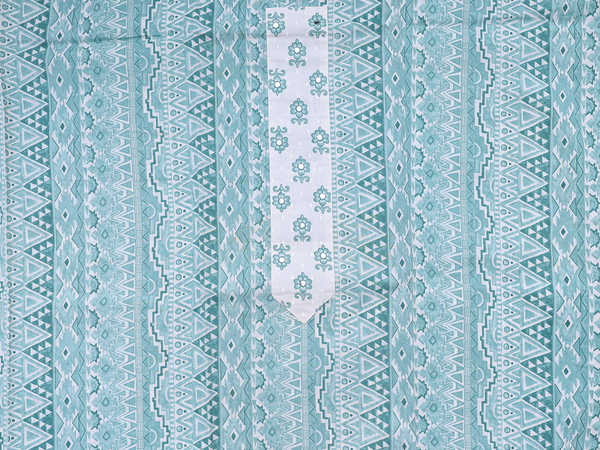 Printed Design Turkish Blue Cotton Salwar Material