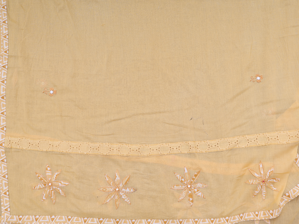 Printed Design Yellow Cotton Unstitched Salwar Material