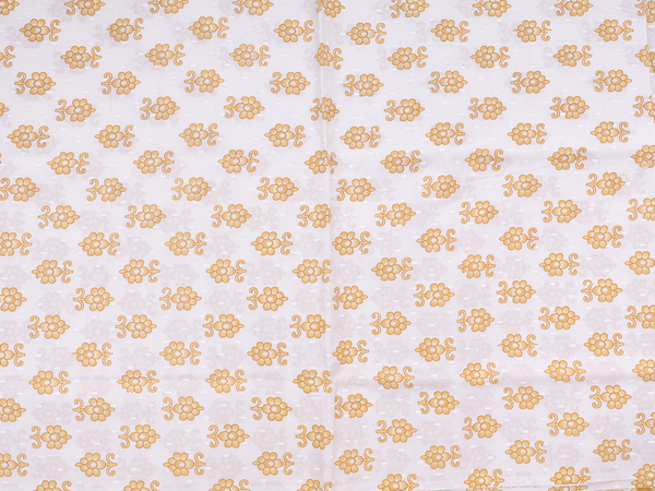 Printed Design Yellow Cotton Unstitched Salwar Material