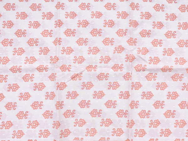 Printed Design Orange Cotton Unstitched Salwar Material