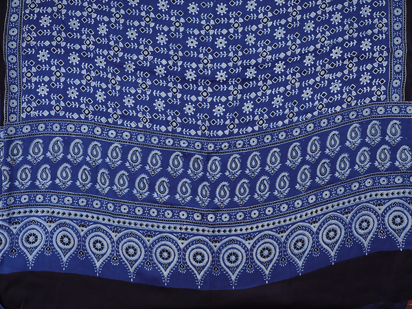Paisley Design Blue Modal Silk Unstitched Salwar Material