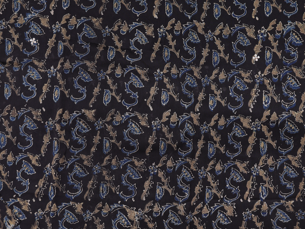 Printed Design Black Chanderi Unstitched Salwar Material