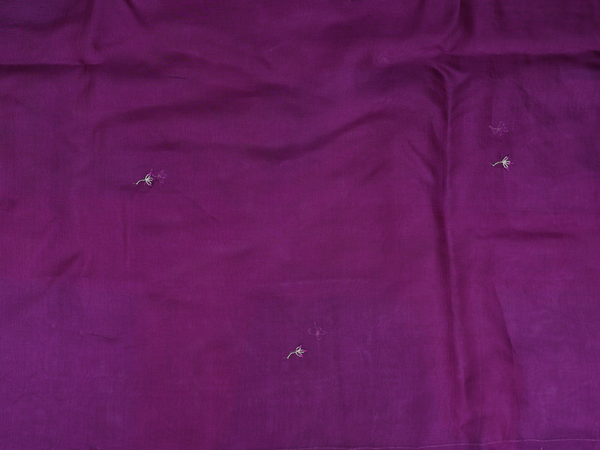 Embroidered Design Deep Purple Organza Salwar Material