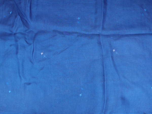 Embroidered Design Cobalt Blue Organza Salwar Material