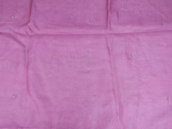 Embroidered Design Mauve Organza Salwar Material