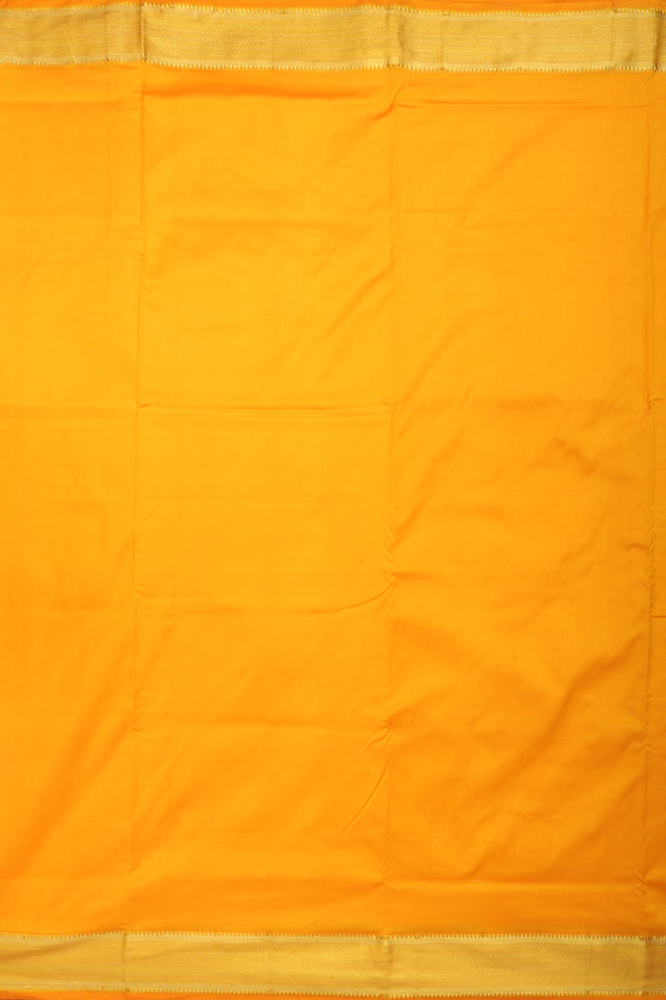 Nine Yards Silk Saree In Marigold Orange With Zari Border