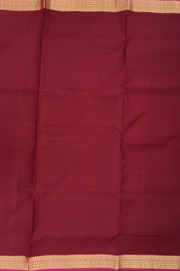 Nine Yards Silk Saree In Maroon With Zari Border
