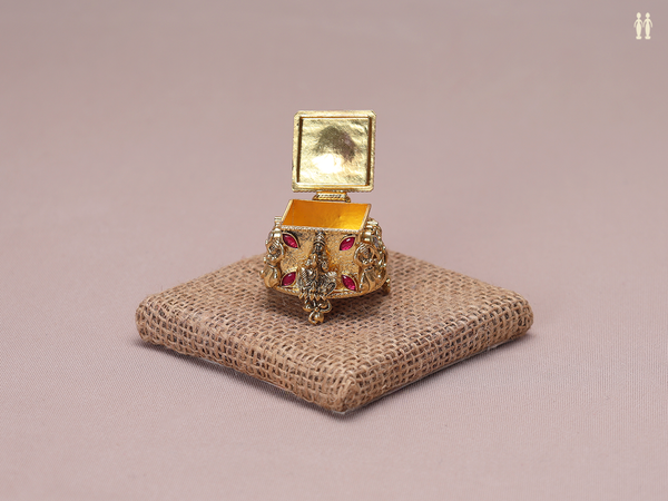 Antique Design Gold Plated Pure Silver Kunguma Chimil