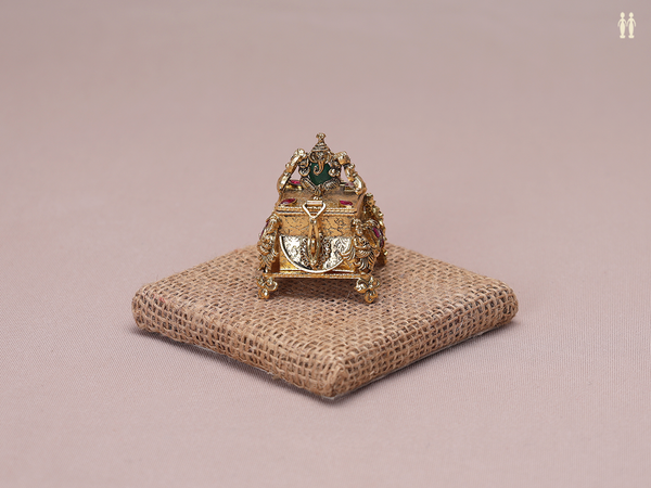 Ganesha Design Gold Plated Silver Kunguma Chimil