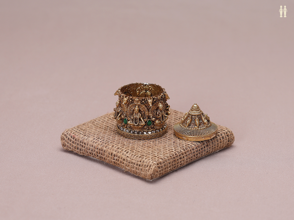 Antique Design Gold Plated Silver Kunguma Chimil