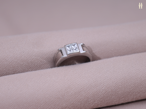 Crystal Stone Pure Silver Ring