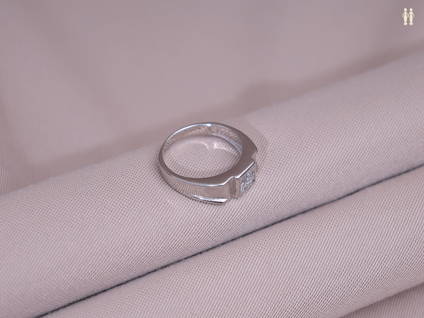 Crystal Stone Pure Silver Ring