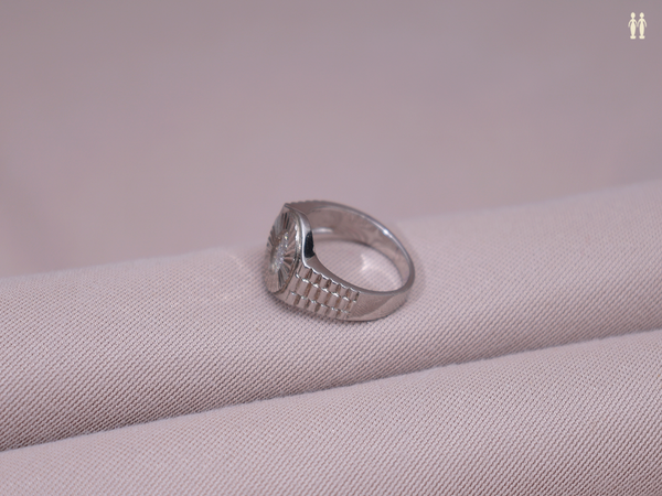 Crystal Stone Pure Silver Ring