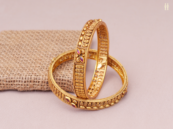 Gold Plated Pure Silver Bangles