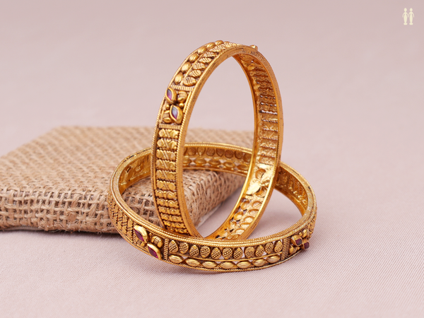 Gold Plated Pure Silver Bangles