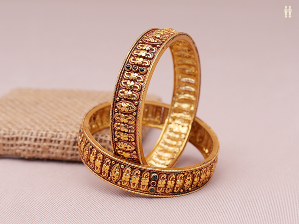 Gold Plated Pure Silver Bangles