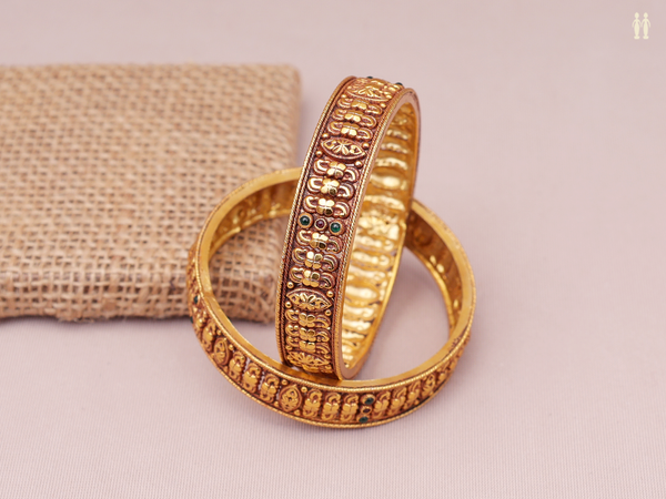 Gold Plated Pure Silver Bangles