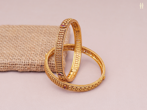 Gold Plated Pure Silver Bangles